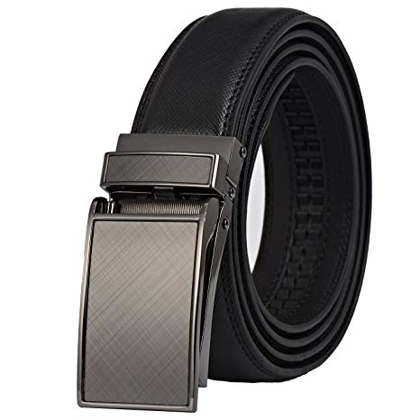 Dante men's Ratchet Click Slide Dress Belt with Genuine Leather,Trim to Fit