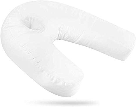 Side Sleeper Pillow , U-Shape Contour Pillows for Sleeping With Ear Pocket Relieve Neck Shoulder Back Pain, Cool Silk Pillowcase and Firm Silk Floss Inner Bed Pillow for Bed and Household Seen On TV