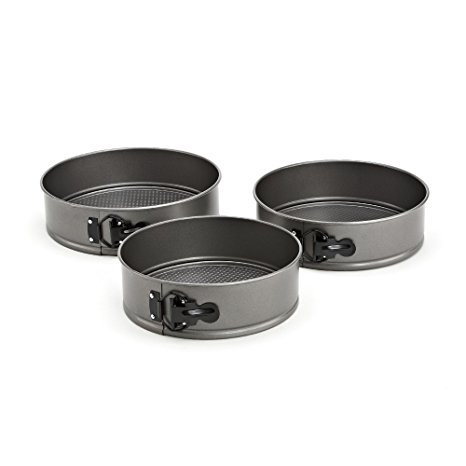 Good Cook Premium Nonstick Leak-proof 3 Piece Springform Pan Set, 8"/9"/10", Gray