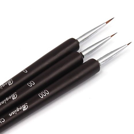 CHOP MALL® Nail Art Brushes- Professional Nail Art Brushes- Sable Nail Art Brush Pen, Detailer, Liner **Set of 3