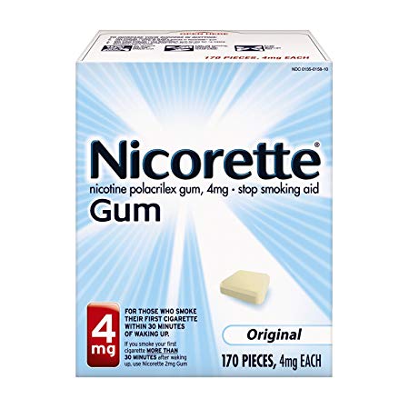 Nicorette Nicotine Gum to Stop Smoking, 4mg, Original, 170 Count