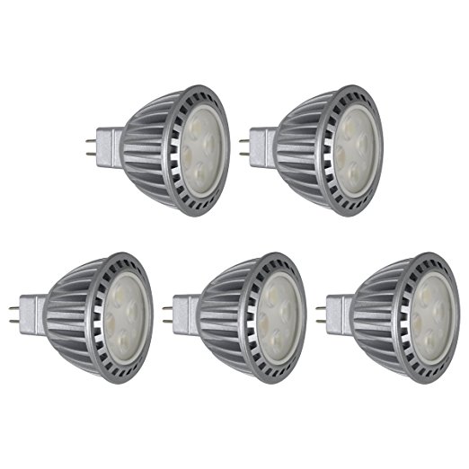 Zhuy (Pack of 5) 5w Mr16 LED Bulbs, Dimmable, Warm White, 50w Equivalent, MR16 LED, led recessed lighting