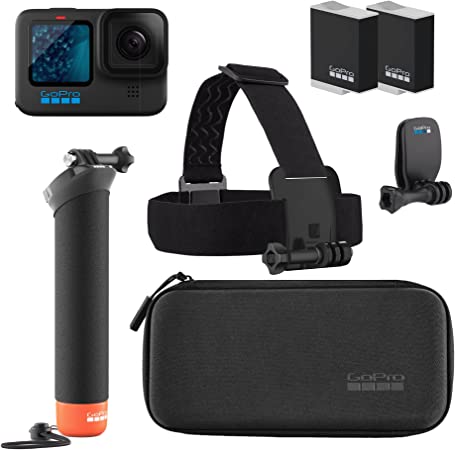 GoPro HERO11 Black Accessory Bundle - Includes Extra Enduro Battery (2 Total), The Handler (Floating Hand Grip), Headstrap   Quick Clip, and Carrying Case