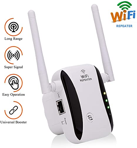 Rightwell WiFi Extender,WiFi Repeater Signal Booster 2.4 & 5GHz Dual Band WiFi Range Extender 360 Degree Full Coverage with 2 External Antennas Easy Setup