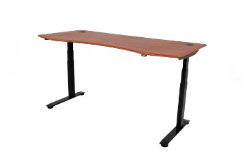 ApexDesk Electric Height Adjustable Sit to Stand Desk Red Cherry Top  Black Frame