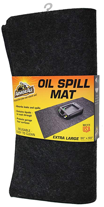 Armor All AAOSM3060C Spill, Premium Absorbent Mat – Reusable – Oil Pad Contains Liquids, Protects Garage Floor Surface (Extra Large) (30" x 60")