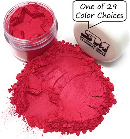Stardust Micas Pigment Powder Cosmetic Grade Colorant for Makeup, Soap Making, Epoxy Resin, DIY Crafting Projects, Bright True Colors Stable Mica Batch Consistency Red Strawberry