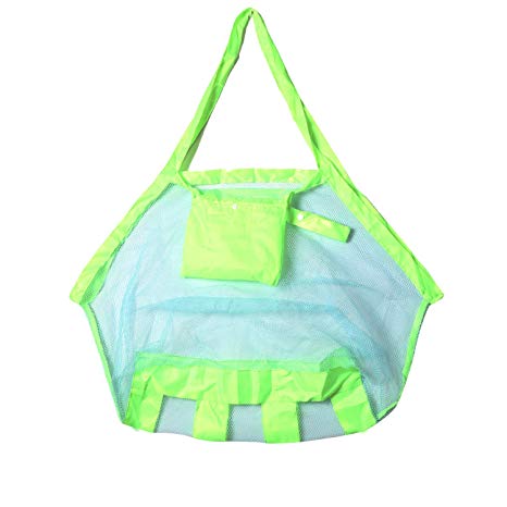 Nimoco Beach Mesh Storage Large Tote Bag ,Perfect for Carrying Children’s Toys ,Sand Away for Beach（Green）