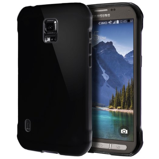 Samsung Galaxy S5 Active Case, Cimo [Grip] Premium Slim TPU Flexible Soft Case For Samsung Galaxy S 5 V Active (2014) - Black