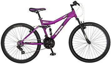 Mongoose Women's Status 2.2 Full Suspension Bicycle (26-Inch Wheels), Matte Purple, 16-Inch