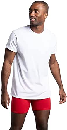 Fruit of the Loom Men's Active Cotton Blend Lightweight Crew T-Shirts (8 pack)