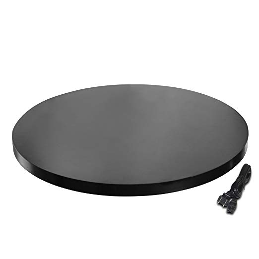 fotoconic Black Electric Motorized Rotating Turntable Display Stand, 24 Inch / 60cm Diameter, 180 Lb Centric Loading for Shop Display