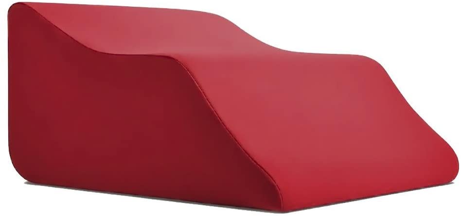 Lounge Doctor Elevating Leg Rest Pillow Wedge Foam w Wine Cover Large Foot Pillow Leg Support Leg Swelling Vein Issues Lymphedema Restless Legs Pregnancy