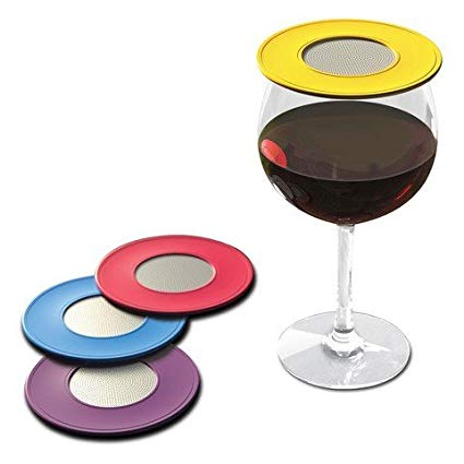 Drink Tops Outdoor Ventilated Wine Glass/Drink Covers, 4pk- Vintage Pinot, Perfect Way to Keep Bugs Out, Aromas In, and Reduce Splashing
