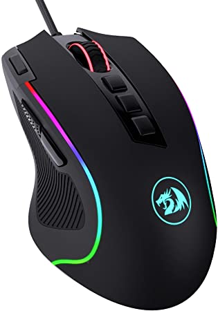 Redragon M612 Predator RGB Gaming Mouse, 8000 DPI Wired Optical Gamer Mouse with 11 Programmable Buttons & 5 Backlit Modes, Software Supports DIY Keybinds Rapid Fire Button