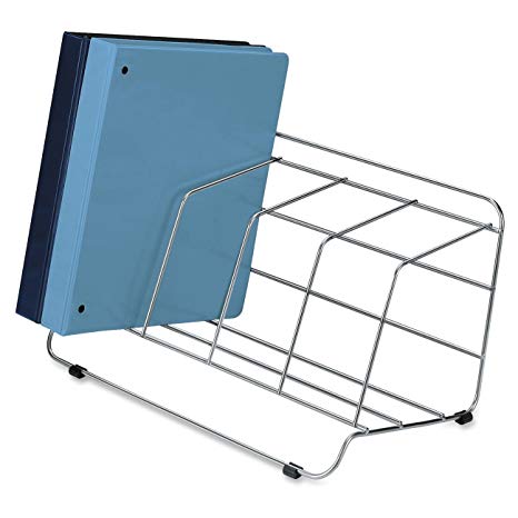 Fellowes Catalog Rack, 4 Compartment, Wire, Silver (10402)