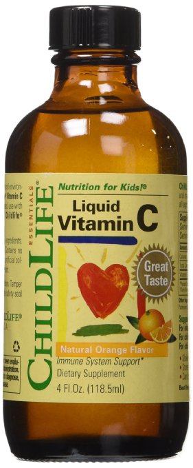 Child Life Liquid Vitamin C, Orange Flavor, Glass Bottle, 4-ounce (6 pck)