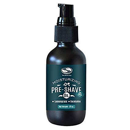 2 fl. Oz Lemongrass & Eucalyptus Pre Shave oil, naturally moisturizing & soothing shave, excellent pre shave oil for men with sensitive skin