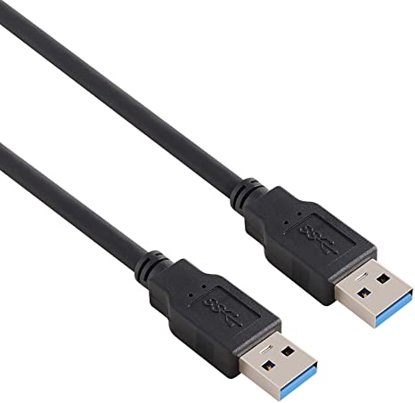 Pasow USB 3.0 Type A Male to Type A Male 24/28AWG Cable Cord (3 Feet, Black)