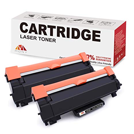 Mony Compatible Brother TN760 TN730 TN 760 730 Toner Cartridges (2 Black, with Chip) Used in HL-L2370dw MFC-L2710dw DCP-L2550dw HL-L2395dw HL-L2350dw MFC-L2750dwxl HL-L2390dw Laser Printer