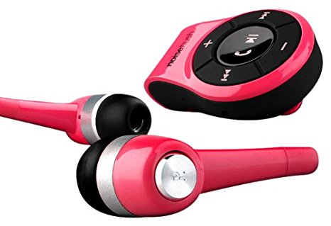 NoiseHush NS560-11980 Clip-On Bluetooth Stereo Headset for All Tablet, Apple iPad/iPhone and Cell Phones, Retail Packaging, Pink