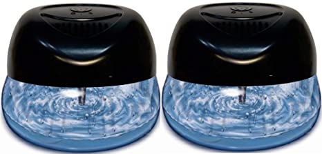 Bluonics 2-Pack Fresh Aire Water Based Revitalizer. Black Color with 6 LED Color Changing Lights