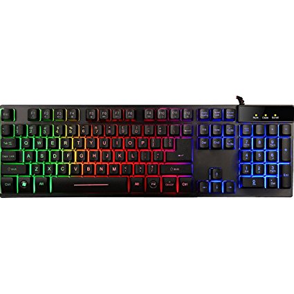 Gaming Keyboard, Topoint Colorful LED Illuminated Backlit USB Wired Mechanical Computer Gaming Keyboard for PC