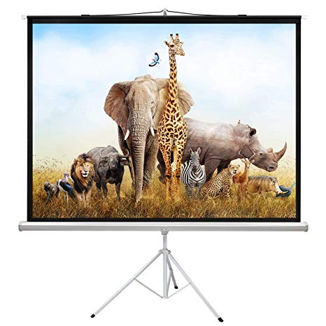 PERLESMITH 100 Inch Projector Screen with Stand Portable for Outdoor Indoor - 4:3 Pull up Foldable Height Adjustable Wrinkle-Free Projection Screen Tripod for Movie, Home Theater, Gaming, Office