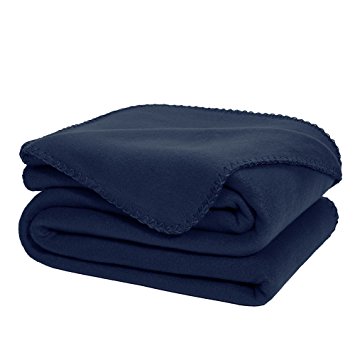 DOZZZ Super Soft Fleece Throw Blanket Navy Blue Ultra Cozy Oversized Throw Light Weight Blanket Sofa/ Couch/ Travel Throw Blanket 50 x 70 Inch