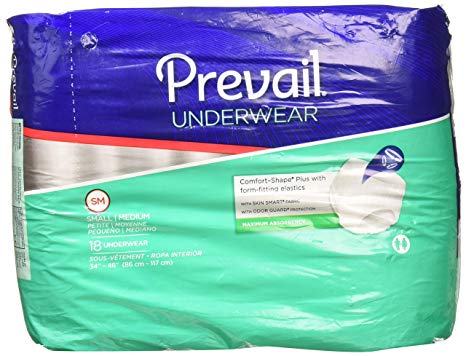 Prevail Maximum Absorbency Underwear, Small/Medium, Pack/18