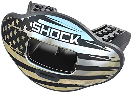 Shock Doctor Max Airflow Lip Guard, Football Mouth Guard w/ Detachable Helmet Strap