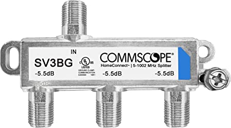 CommScope SV3BG HomeConnect 3-Way Balanced Coaxial Cable Splitter 5-1002 MHz CATV 120 dB 75 ohm Indoor/Outdoor