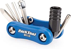 Park Tool MTC-20 Bicycle Multi-Tool with 3, 4, 5 & 8mm Hex Wrenches, T25, Screwdriver & CO₂ Inflator Adapter