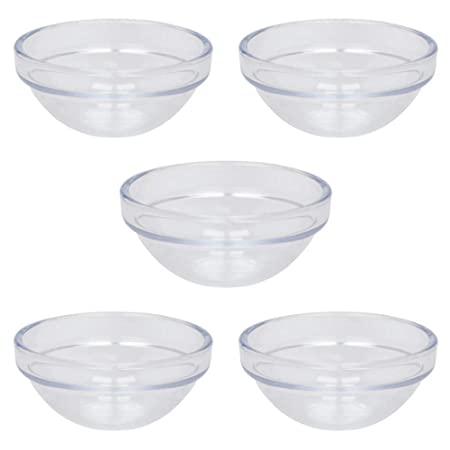 5-pc EXTRA SMALL PLASTIC MIXING BOWL SET, Size: 2-1/2" x 1-1/8" | 5 in 1 combo Bowls For Face Mask, Chemical Peel, Brow-lash Tinting, Spa, Salon