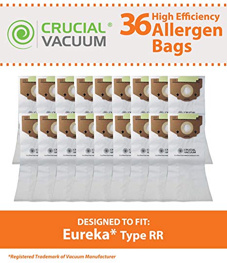 Think Crucial 36 Eureka Style RR Vacuum Bags Designed to Fit Eureka 4800 Series Upright Vacums, Compare To Part # 61115, 61115A, 61115B, 63295A