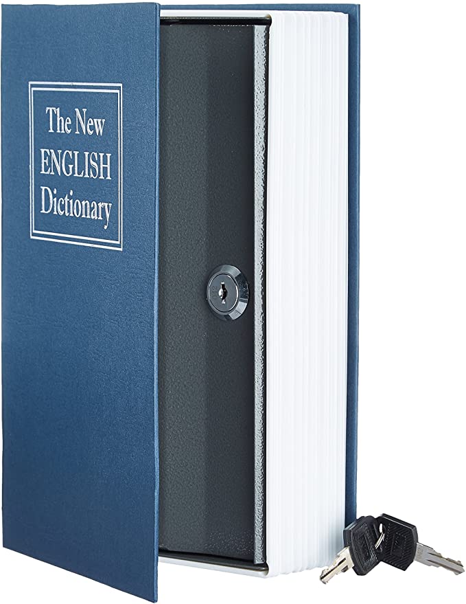 AmazonBasics Book Safe, Key Lock, Blue