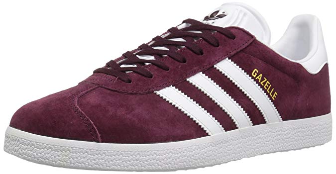 adidas Originals Men's Gazelle Lace-up Sneaker,Maroon/White/Metallic/Gold,13 M US