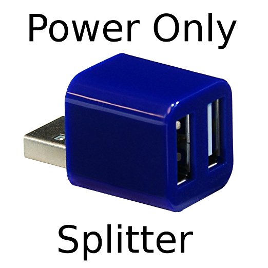 Cute USB Mini 2-Port POWER ONLY Splitter (Dark Blue)