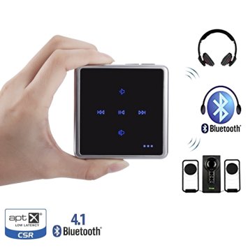 Bluetooth V4.1 Audio Transmitter and Receiver,LADUO Touch control Bluetooth Adapter,Support Two Bluetooth Headphones Or Speakers Simultaneously for TV,CD, iPod, MP3,MP4, Car or Home Stereo