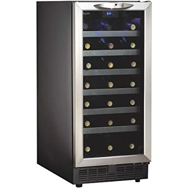 Danby DWC1534BLS 3.7 Cu. Ft. 34-Bottle Silhouette Wine Cooler - Black/Stainless