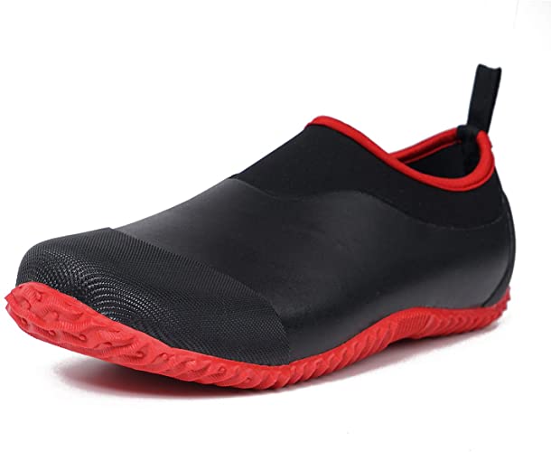 MOCOTONO Unisex Garden Shoes Rain Boots Waterproof Mud Rubber Slip-On Outdoor Footwear for Men and Women