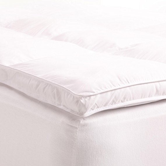 Superior Twin Mattress Topper, Hypoallergenic White Down Alternative Featherbed Mattress Pad - Plush, Overfilled, and 2" Thick