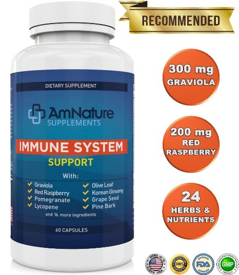 Immune System Support - Superb Blend of over 20 Antioxidans, Herbs and other Nutrients Formulated to Support and Enhance the Body's Immune System, 60 Capsules, 100% Satisfaction Guarantee!