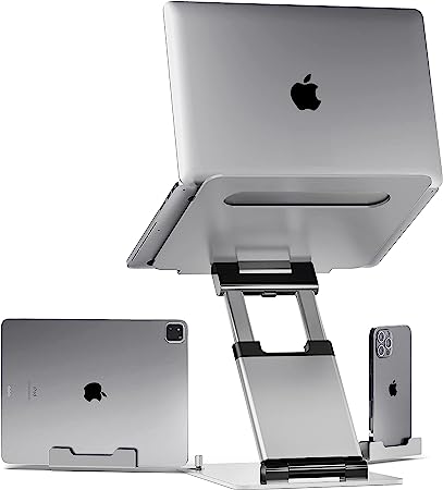 LIFELONG Laptop Stand for Desk, Adjustable Height up to 20", Laptop Riser Computer Pulpit Stand for Laptop, Portable Laptop Stands, Fits MacBook, Laptops 10 15 17 inches Laptop Holder and Laptop Desk