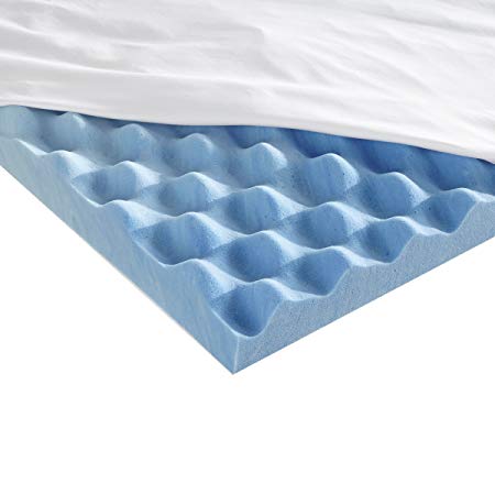 Sleep Innovations 3-inch Gel Memory Foam Mattress Topper with Air Channels and Cotton Cover, Made in the USA with a 10-Year Warranty - Full Size