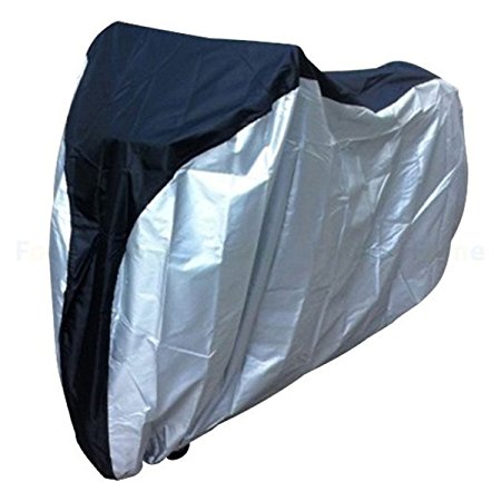 AYPBAIM Outdoor Bicycle Waterproof Cover 190T Heavy Duty - For Mountain Road, Electric and Cruiser Bikes - Black Silver