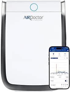 AIRDOCTOR 3500i SMART Air Purifier for Living Rooms & Bedrooms. 3 Stage Filtration with Pre-Filter, UltraHEPA, Carbon/VOC. Captures Particles 100x Smaller Than HEPA Standard (AirDoctor 3500i Smart)