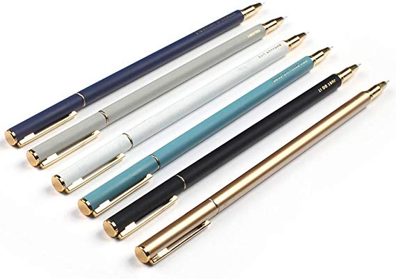 ZSCM Ballpoint Pen 0.5mm Fine Point Gel Pens, Gel Ink Rollerball Pen Writing for Business, School and Office, Metal Hand Feeling, Black Ink, 6 Pack (Dark Green)