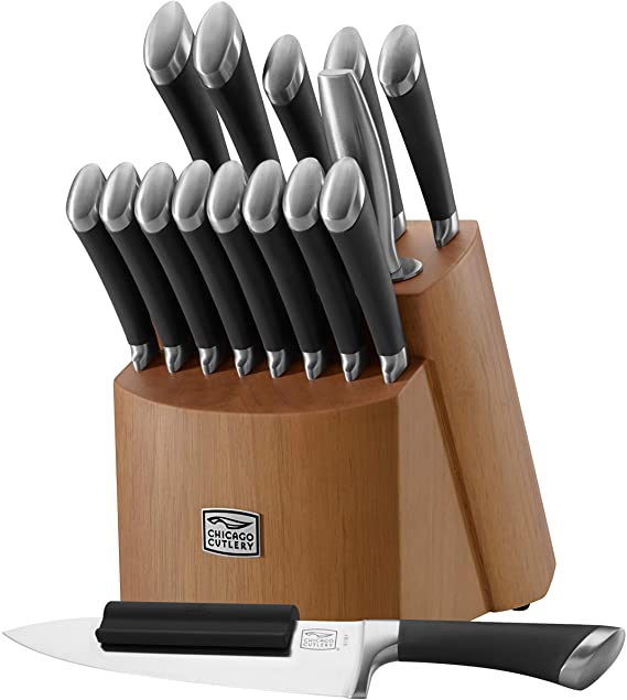 Chicago Cutlery 1134968 Fusion 17 Piece Knife Block Set Brown