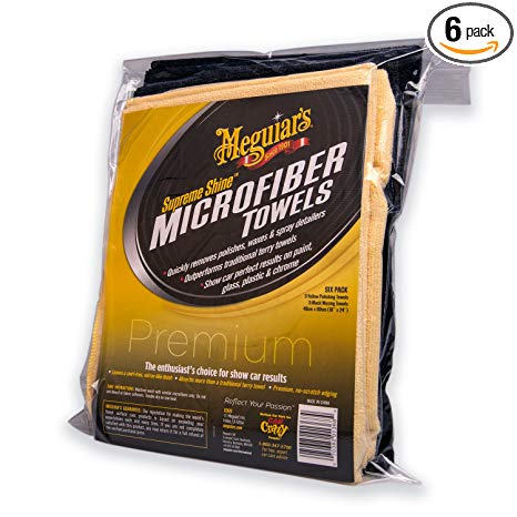 Meguiar's X2025 6 Pack Supreme Shine Microfiber Towels, 6